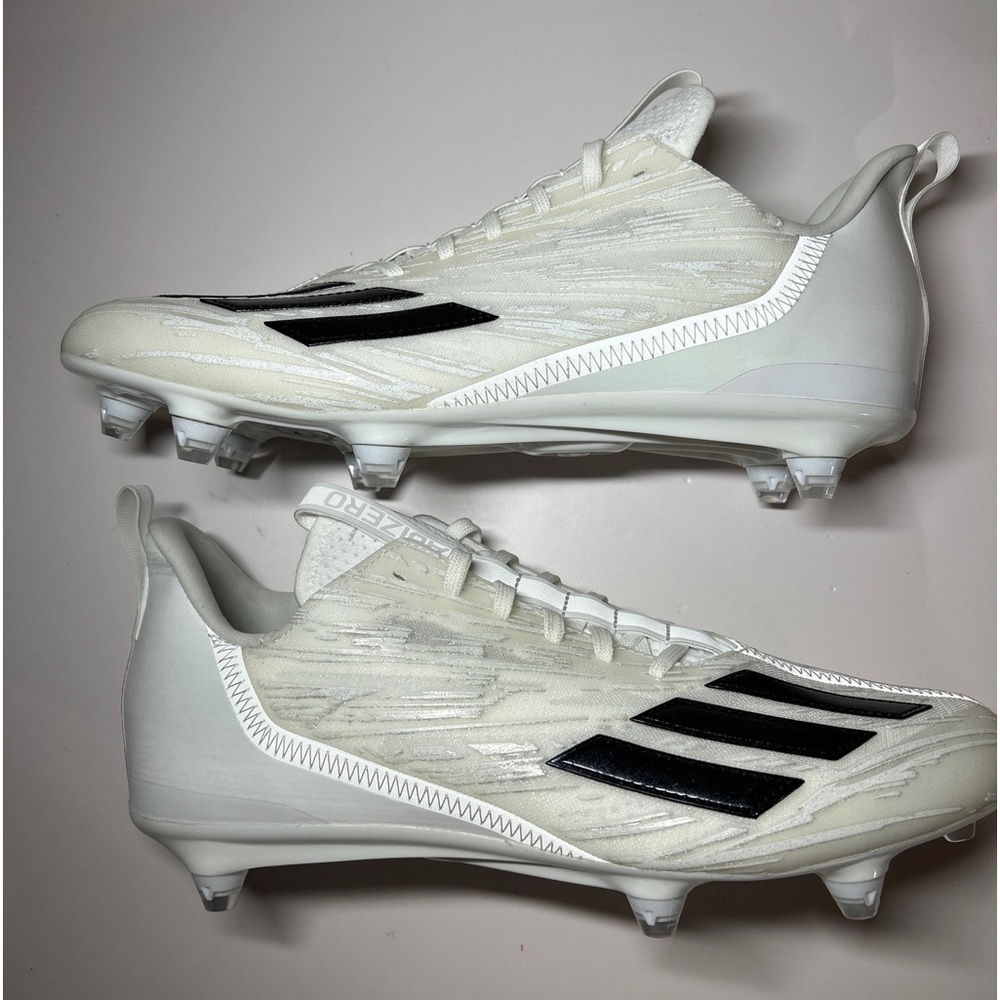 Adidas adizero Molded Football Cleats White Black HR1615 Mens Size 10.5 NEW
